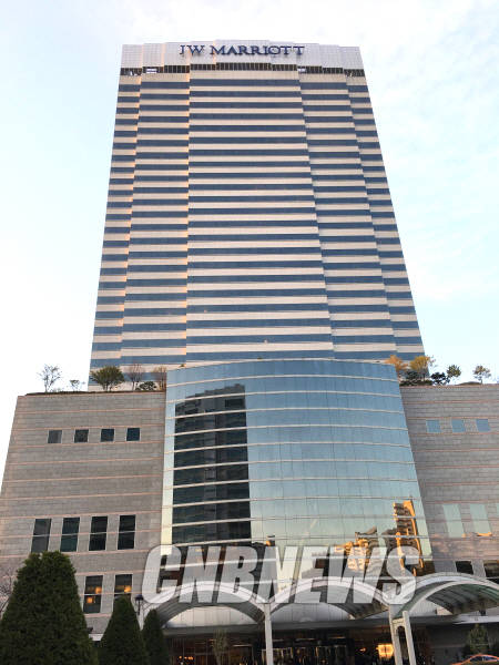 센트럴시티에 입점돼 있는 JW메리어트 호텔 서울 전경. (사진=김유림 기자)