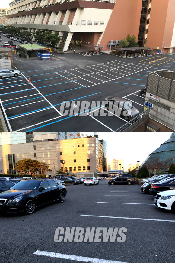 신세계는 서울 신규 시내면세점 후보지로 내세운 센트럴시티와 바로 연결되는 주차장에 대형버스 59대 공간을 확보했다. (사진=김유림 기자)