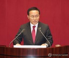 국힘 윤재옥 원내대표, 교섭단체 대표 연설…“통계조작은 국기문란”