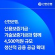 신한은행, 신보·기보와 중소·벤처기업 금융지원