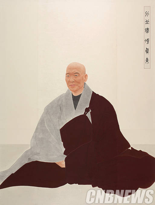 ‘법정스님 진영 1’, 종이에 수묵채색, 186x141cm, 2013. (제공=광주시립미술관)