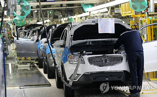 2014년 임단협을 가장 빨리 타결한 쌍용차 공장 내부(사진: 연합뉴스)