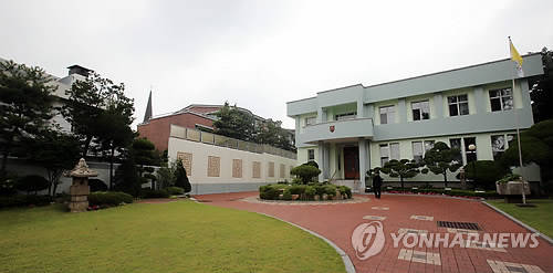 교황이 묵을 숙소인 주한교황청대사관 모습(사진=연합뉴스)