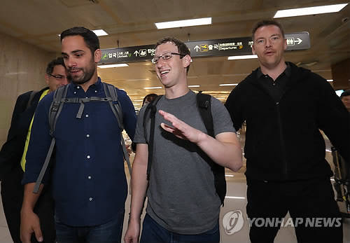 마크 저커버그 페이스북 CEO가 14일 방한해, 이재용 삼성전자 부회장과 면담을 갖는다 (사진=연합뉴스)