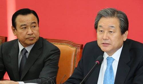 새누리당 김무성 대표가 17일 국회에서 열린 국감대책회의에 참석해 발언하고 있다. 사진=연합뉴스