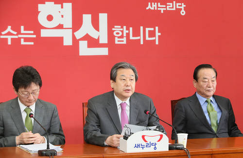 16일 열린 새누리당 최고위원회의에서 김무성 대표가 발언하고 있다(사진=연합뉴스).