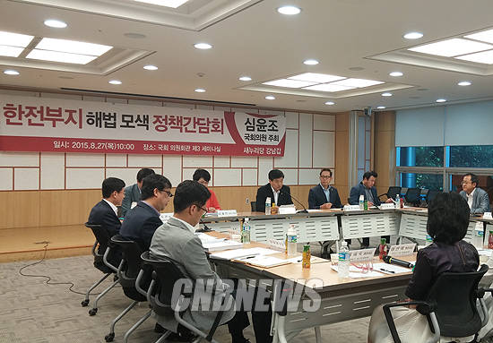 27일 국회 의원회관에서는 새누리당 심윤조 의원의 초청으로 서울시, 강남구, 강남구 범구민비대위, 현대자동차 등 관계자들이 한 자리에 모여 ‘한전부지 해법 모색 정책간담회’를 가졌다.(사진=최서윤 기자)