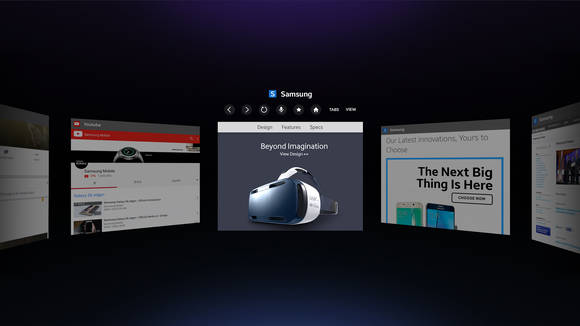 기어 VR 전용 웹 브라우저 ‘기어 VR용 삼성 인터넷’ 베타 버전 실행 화면. (사진제공=삼성전자)