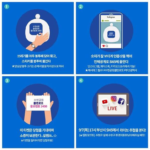'수변공원 클린로또' 응모 방법. (사진제공=부산시)