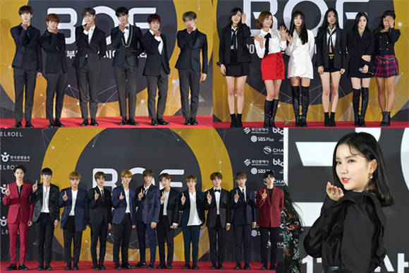 개막공연은 APINK, ASTRO, B.A.P, GOT7, NCT 127, SF9, 뉴이스트W, 모모랜드, 블랙핑크, 아이콘, 여자친구, 워너원, 젝스키스 등 인기 한류스타와 아티스트들이 대거 참석해 화려한 라인업을 자랑했다. (사진=BOF)