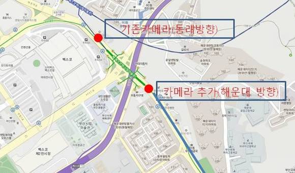 부산시는 해운대로 중앙버스전용차로(올림픽교차로~운촌삼거리)에 대해 오는 30일까지 시험운영(안내·홍보)하고 12월부터 본격적으로 위반단속을 시행한다. 사진은 시행구간. (사진제공=부산시)