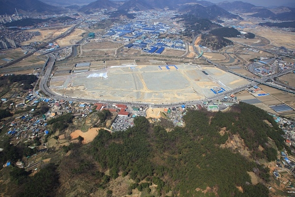 경남개발공사가 조성중인 서김해일반산업단지 항공사진 (사진제공=경남개발공사)