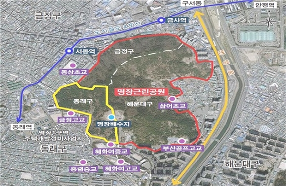 명장공원 조성사업 위치도. (사진=부산시)
