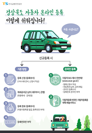 한국교통안전공단 경북 자동차 온라인등록 서비스 인포그래픽. (사진제공=교통안전공단)