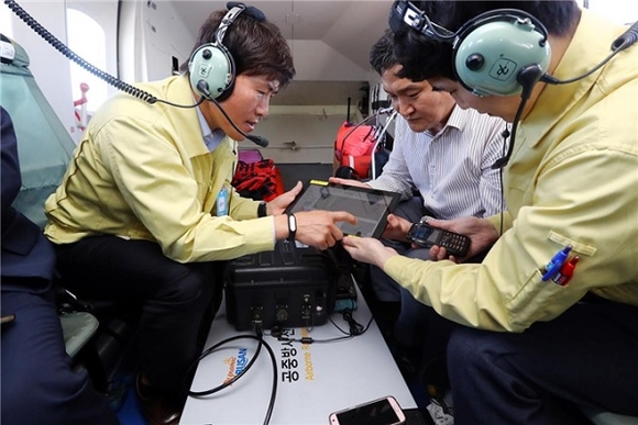 지난해 11월 공중방사선 탐지훈련 모습. (사진=부산시)