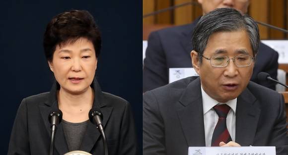검찰은 11일 조원동 전 청와대 경제수석비서관(오른쪽)이 CJ 이미경 부회장을 퇴진하도록 압력을 행사한 배후에 박근혜 대통령이 있다고 결론냈다. (사진=연합뉴스)