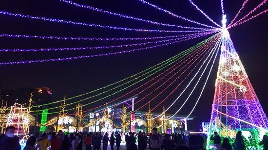 고양시 일산호수공원의 꽃빛축제, 대형 크리스마스트리(사진= 고양시)