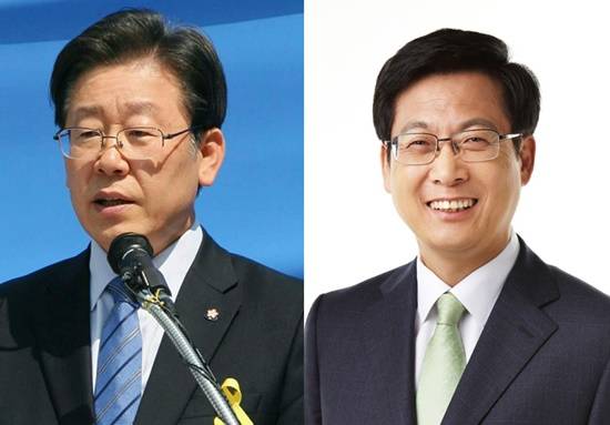 (우측부터)더불어민주당 대선 경선후보인 최성 고양시장과 이재명 성남시장이 당의 일방적인 후보자합동토론회 결정에 반발하고 있다(사진캡쳐= 김진부 기자)
