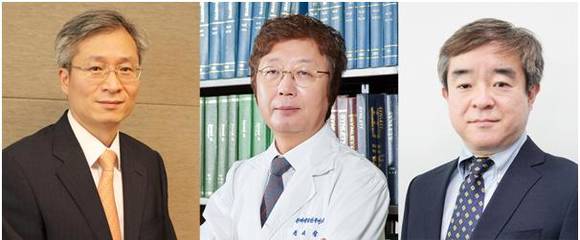 (왼쪽부터)우종수 사장, 권세창 사장, 김선진 부사장. (사진=한미약품)