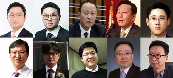 (왼쪽 위부터 시계방향)윤웅섭 일동제약 사장, 허승범 삼일제약 사장, 윤석근 일성신약 부회장, 이윤우 대한약품 회장, 허준 삼아제약 사장, 배건우 대한뉴팜 대표, 황우성 서울제약 회장, 이상준 현대약품 부사장, 김은석 대화제약 사장, 윤성태 휴온스 부회장. (사진=각 기업)