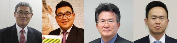 (왼쪽부터)류덕희 경동제약 회장과 그의 장남 류기성 부회장, 정도언 일양약품 회장과 장남 정유석 전무이사. (사진=각 기업)