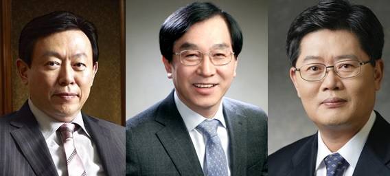 (왼쪽부터)신동빈 롯데 회장, 김용수 롯데제과 사장, 이재혁 롯데칠성음료 사장. (사진=각 기업)