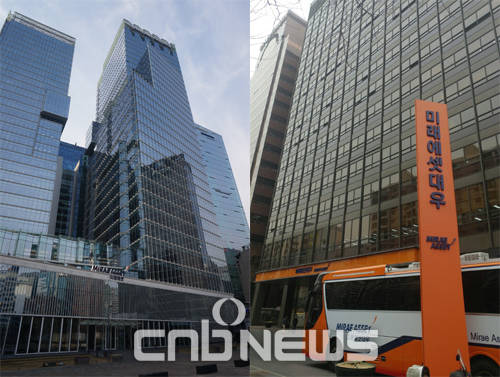 지난해 통합 출범한 미래에셋대우가 합병 전보다 직원수를 늘린 것으로 나타났다. 이는 중복인원을 이유로 인원감축에 나서는 다른 증권사의 행보와 대비된다. (왼쪽부터)미래에셋대우 본사 전경과 여의도 사옥(구 대우증권 본사) 모습. (사진=손강훈 기자)