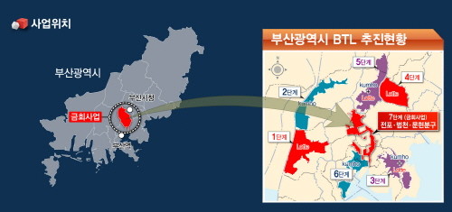 부산광역시 하수관로정비 사업 단계별 위치도. (사진=롯데건설)
