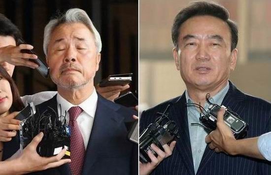 갑질 논란에 휩싸인 기업들의 주가와 매출이 하락세다. 사진은 ‘보복 출점’과 비자금 조성 의혹으로 최근 사임한 정우현 미스터피자(MP그룹) 회장(왼쪽)과 20대 여직원을 성추행한 혐의로 사임한 최호식 호식이두마리치킨 회장. (사진=연합뉴스)