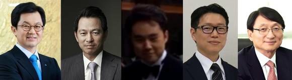 총수 일가가 지배하고 있는 주요제약사의 오너들. (왼쪽부터) 이경하 JW중외제약 회장, 강정석 동아쏘시오(동아제약) 회장, 보령제약 3세인 김정균 보령홀딩스 상무, 임성기 한미약품 회장의 차남인 임종훈 한미약품 부사장, 허일섭 녹십자 회장. (사진=각사, 연합뉴스)