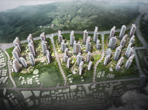 부산온천4구역 재개발 단지 조감도. (사진=삼성물산)