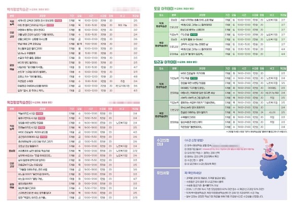 평생학습 프로그램 수강생 모집 안내 이미지