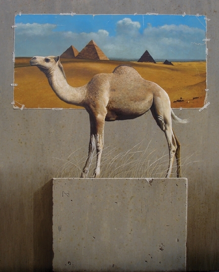 Dream of camel 163x130 oil acrylic 2009<br />