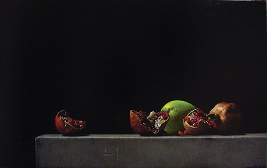 Pomegranate&Chinese quince(2) 50X80 oil acrylic 2009