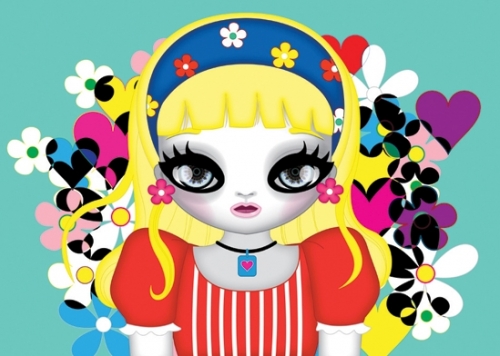 마리킴, 꽃 정원(Flower Garden), 종이에 울트라크롬 잉크, 95x130cm, 2010